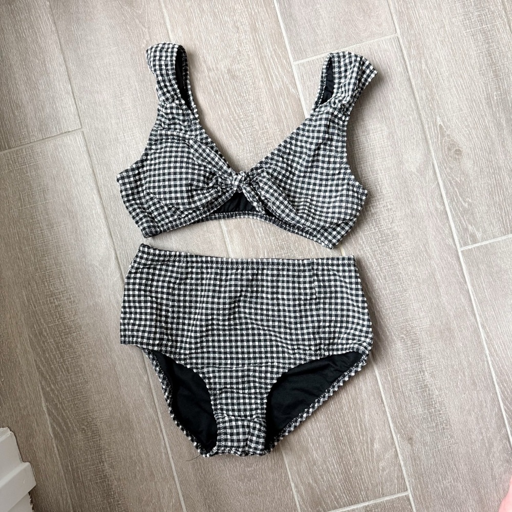 Envy Black and White Checkered Bikini